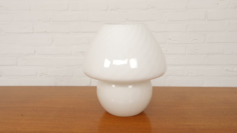 Lampe Champignon Verre Murano Vintage Swirl