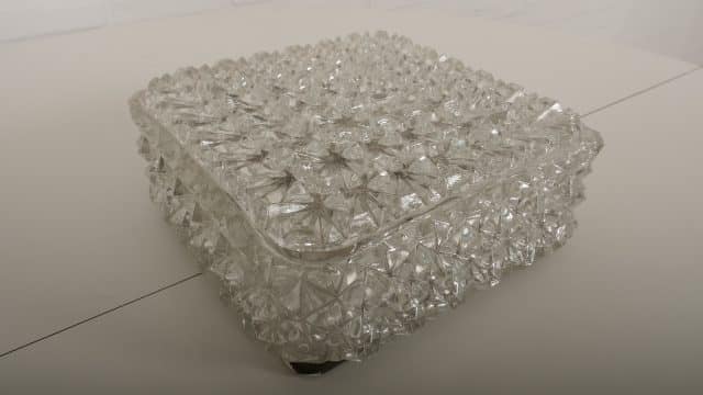 Vintage Ceiling Lamp Square Glass Cabin Limburg Style
