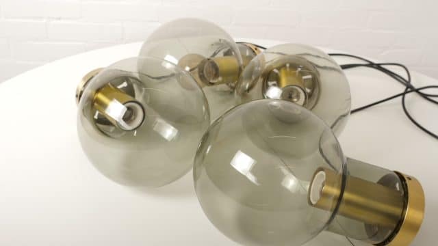Set Of 4 Pendant Lamps Raak Amsterdam Maxi Globe 1970s