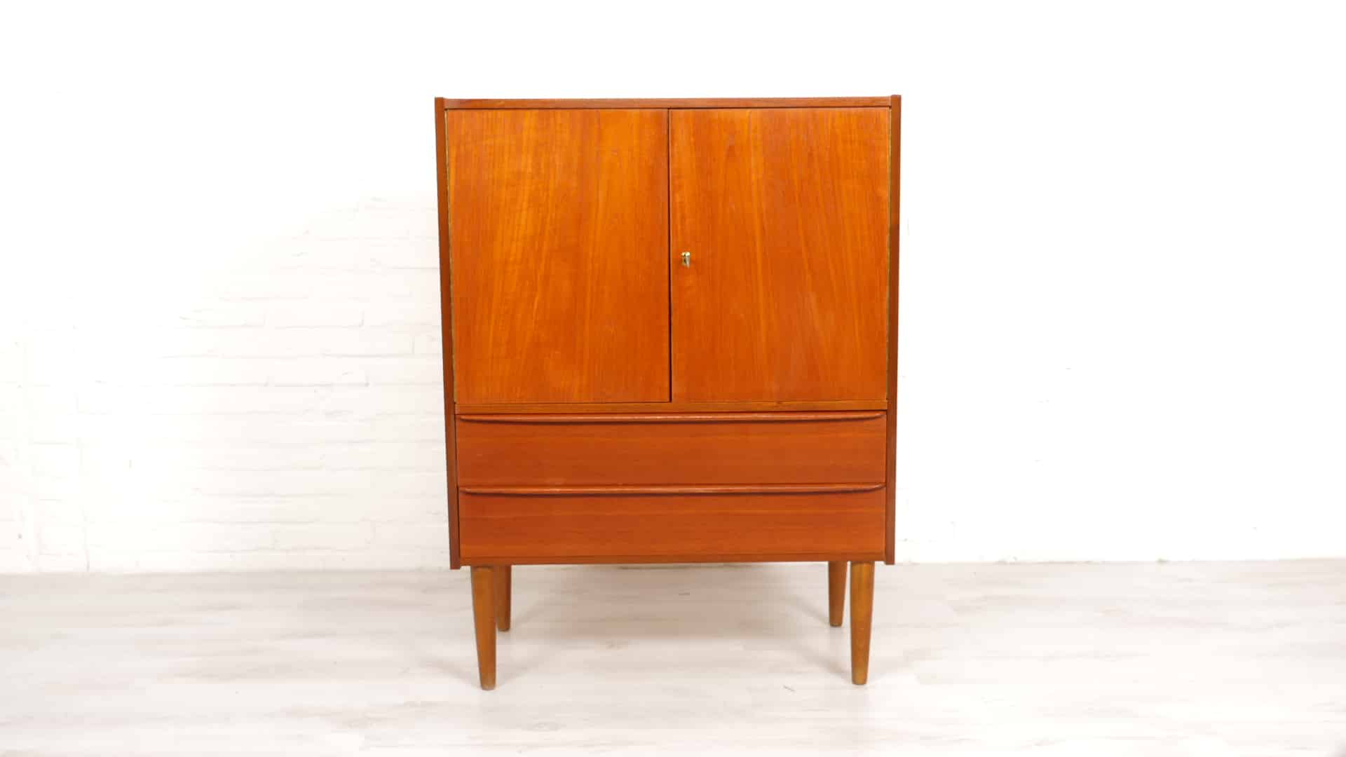 Danish Wall Cabinet Teak Sliding Doors Amp Drawers Years 8217 60
