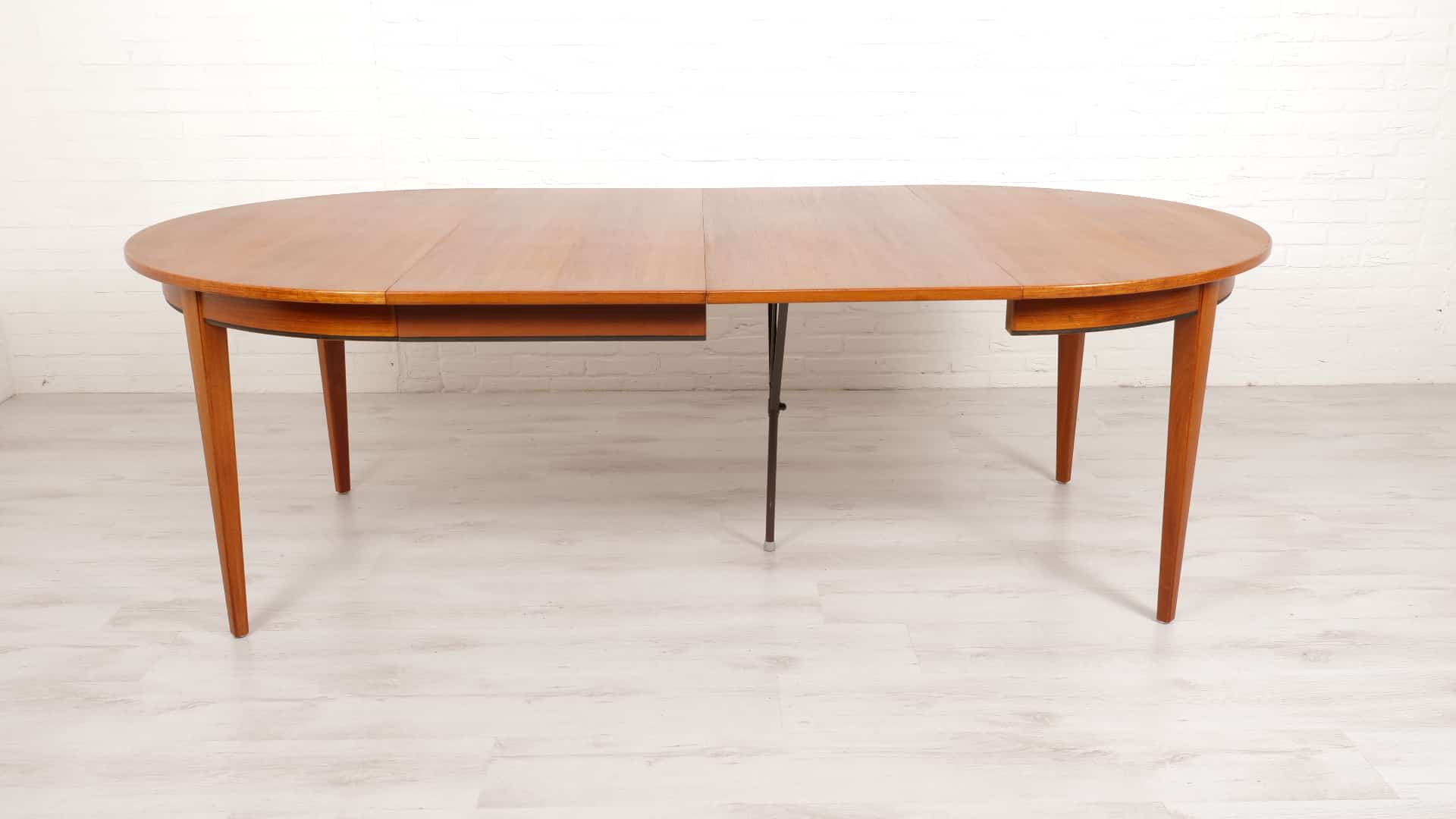 Vintage Round Dining Table Gunni Omann Teak Extendable 1960s