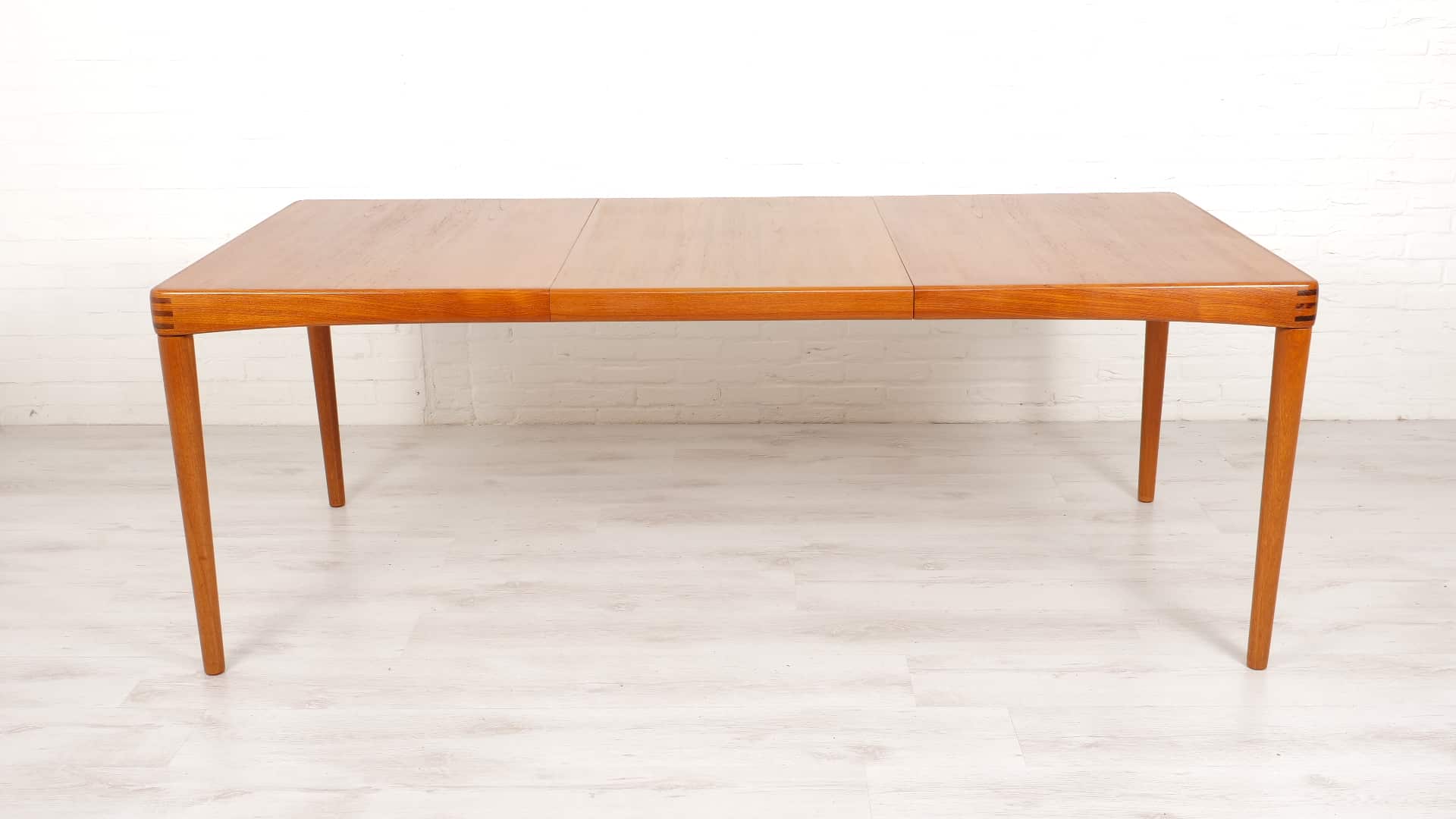Table à manger vintage H L Klein Bramin Teck extensible 1960s