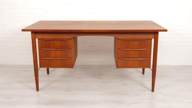 Vintage Desk Gunnar Nielsen Tibergaard Danish Teak Mid Century