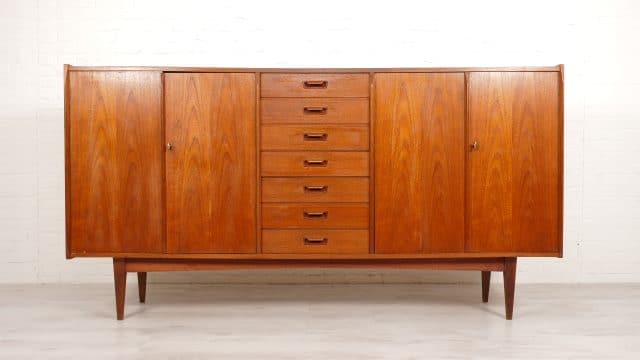 Highboard Wall Cabinet Teak 1960s