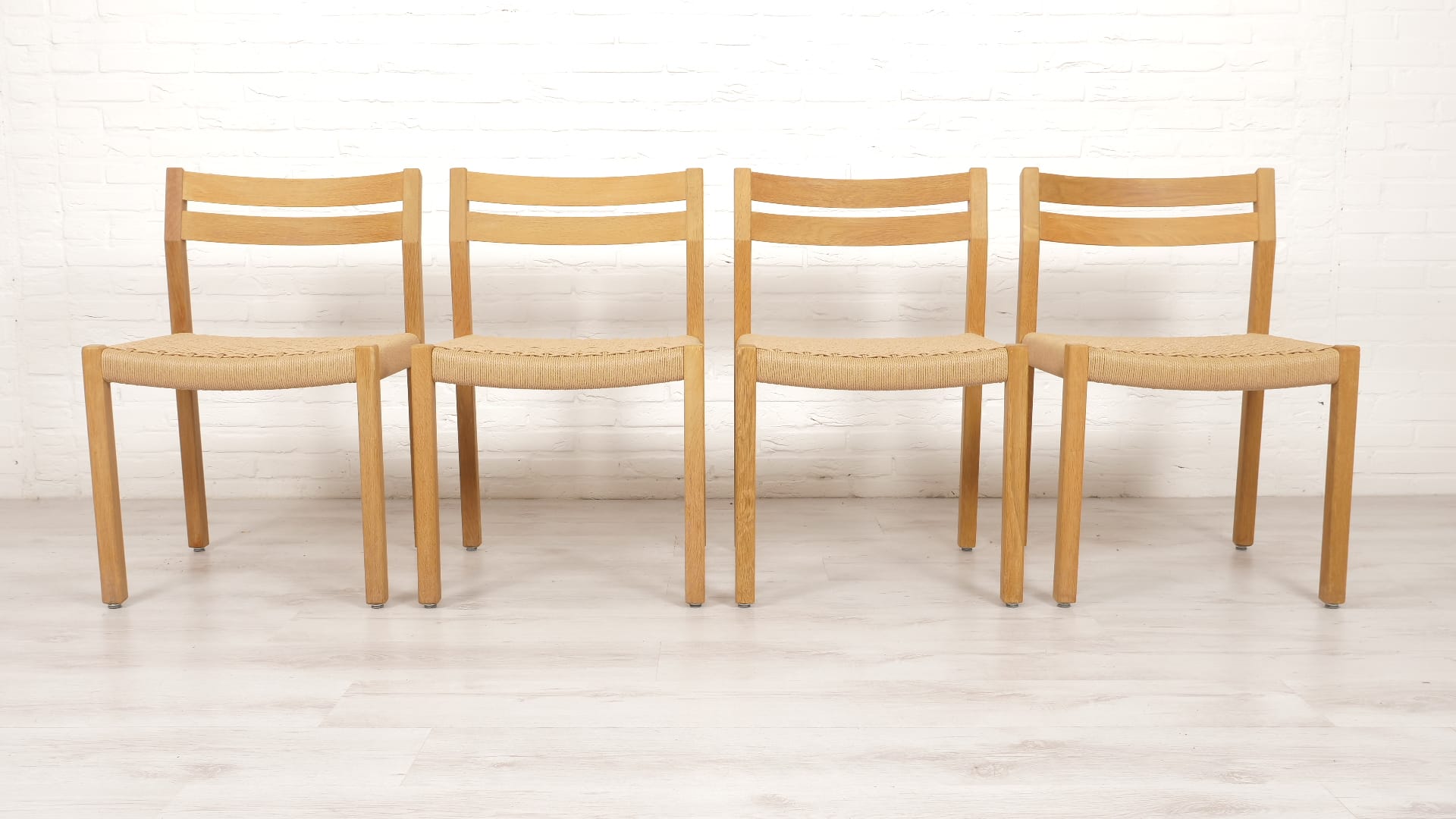 4 X Dining chair Mller Model 401 Oak Vintage Restored