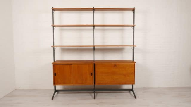 Wall system Olof Pira Vintage Roomdivider Freestanding Teak