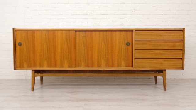 Vintage Sideboard Mid Century Modern Sliding Doors 229 Cm