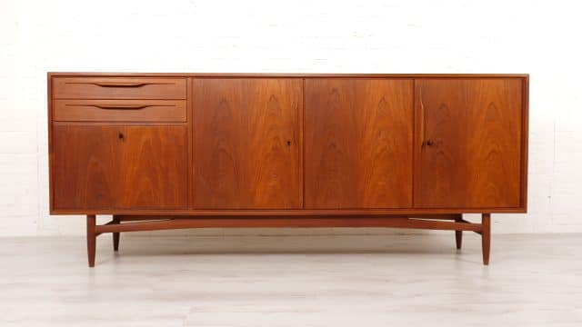Vintage Teak Sideboard Swiss Teak Adolf Suter Mid Century Modern 220 Cm