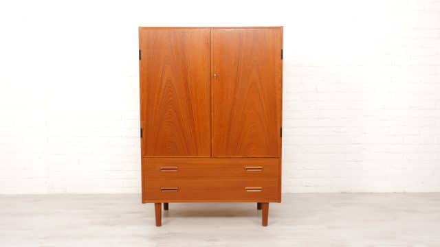 Vintage Wardrobe Wall Cupboard Danish Teak Mid Century