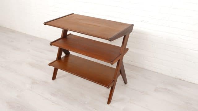 Vintage Teak Side Table Audio Furniture Van Teeffelen Wb