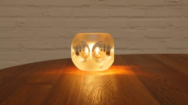 Lampe de table vintage en verre Peill Amp Putzler
