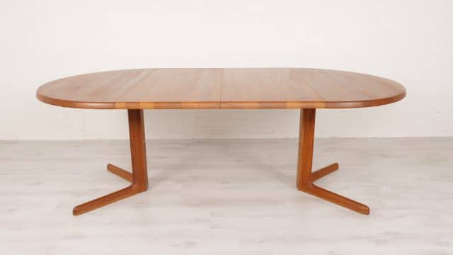 Vintage Round Solid Teak Dining Table 217 Cm