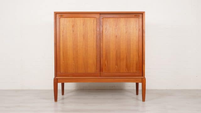 Vintage Cabinet Danish Highboard Sliding Doors Bramin