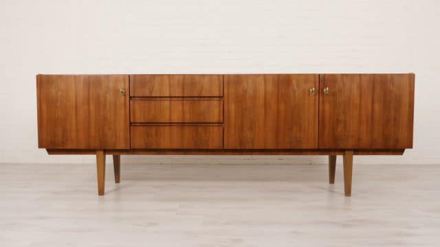 Vintage Sideboard Walnut Sleek Design 240 Cm