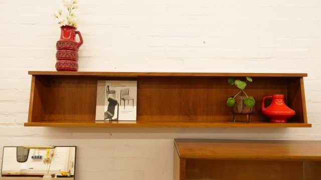 Vintage Wall Shelf Bookshelf Teak 148 Cm