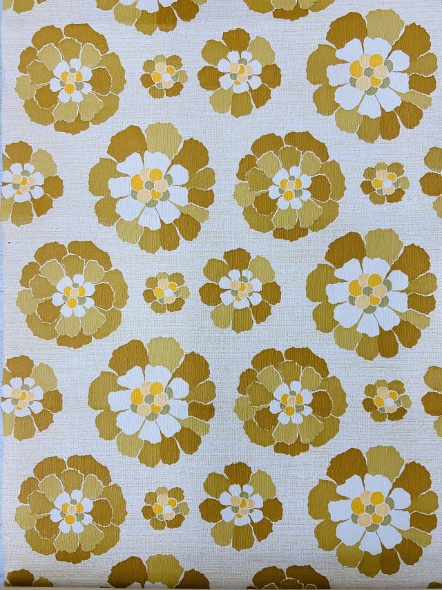 Vintage Wallpaper Orange Flowers 5 Rolls
