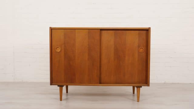 Swedish Cabinet With Sliding Doors Audio Furniture Teak 100 Cm