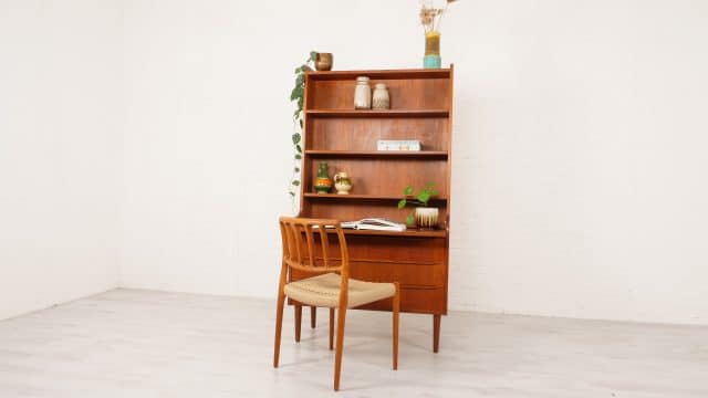 Vintage Highboard Bookcase Secretaire Teak