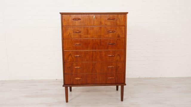 Dresser Danish Design Teak 6 Drawers 104 Cm