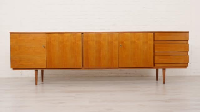 Vintage Sideboard Walnut Sleek Design 247 Cm