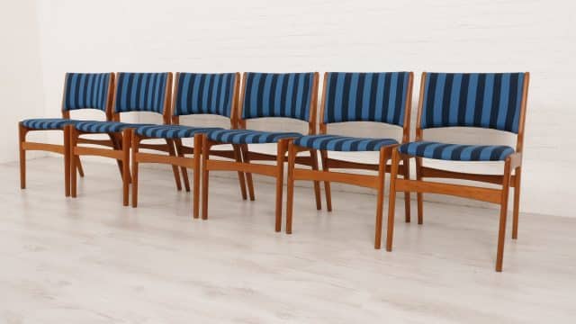 6x Erik Buch dining chair Model 89 Teak Upholstery of your choice