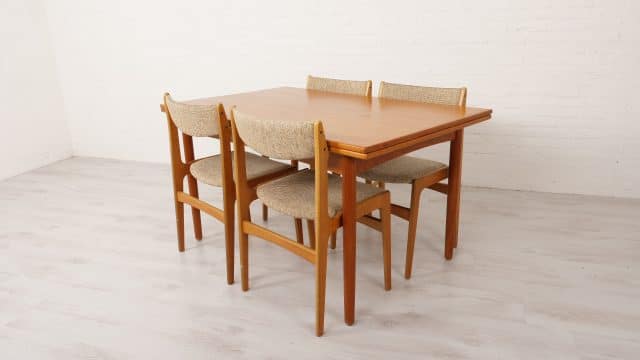 Vintage Dining Table Extendable Teak Danish Design