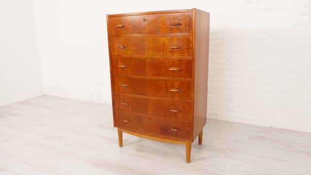 Commode Danish Design Teck 6 Tiroirs 111 Cm