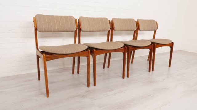4 X Chaises de salle à manger Erik Buch Modèle 49 Teck