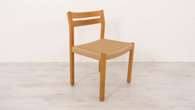 5x Dining chair Jorgen Henrik Mller Model 401 Papercord Oak Restored