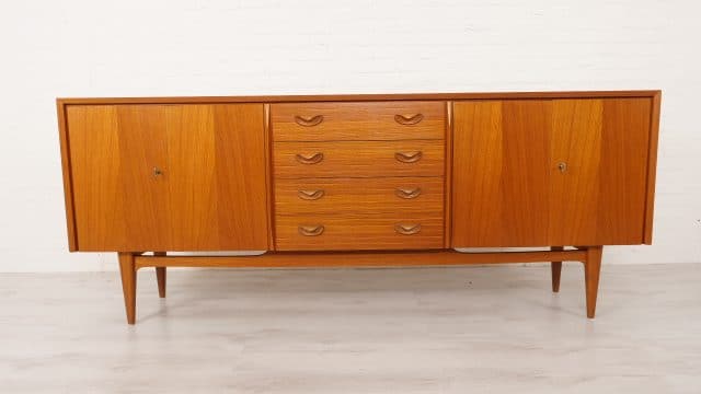 Vintage Sideboard Unique Handles Teak 210 Cm