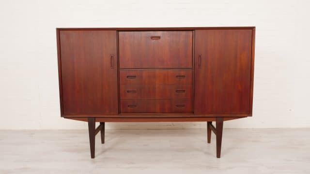 Vintage Highboard Bar Cabinet Teak 1960s