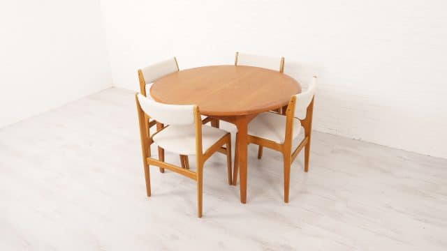 Table à manger vintage en teck extensible 115 Cm