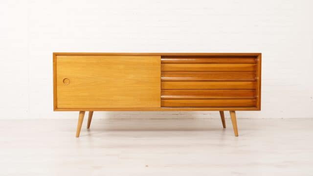 Vintage TV Furniture Sideboard Japandi Teak 160 Cm