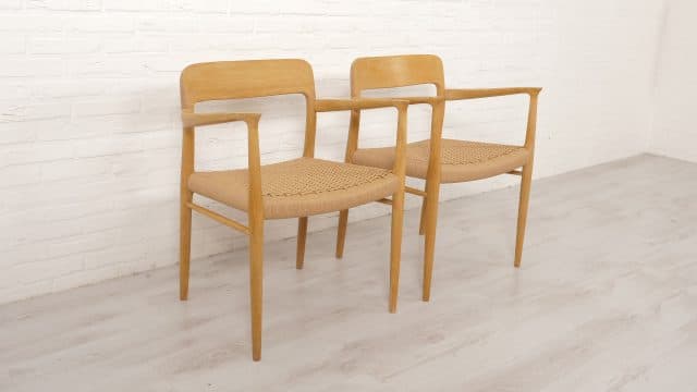 2 X Chaises de salle à manger Niels Otto Moller Modèle 56 Chêne restauré