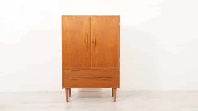 Vintage Wardrobe Wall Cupboard Danish Teak Mid Century (armoire murale danoise en teck)