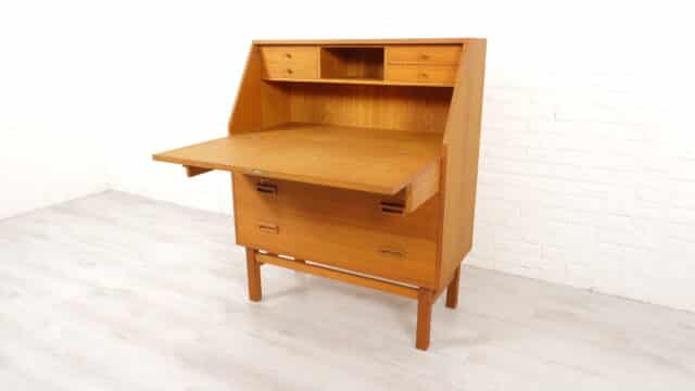 Vintage Secretaire Danish Design Oak Vitr