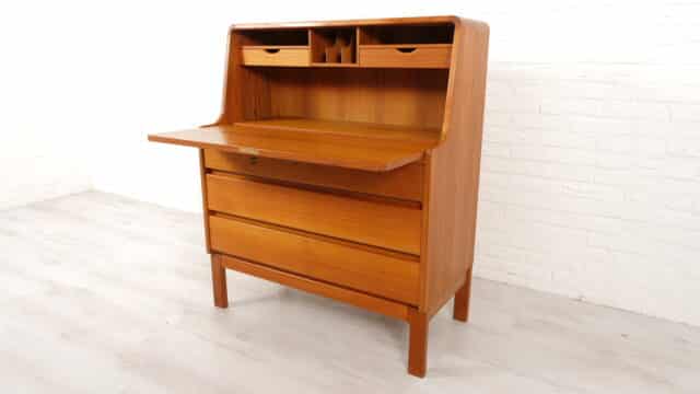 Vintage Secretaire Arne Wahl Iversen Teak 93 Cm