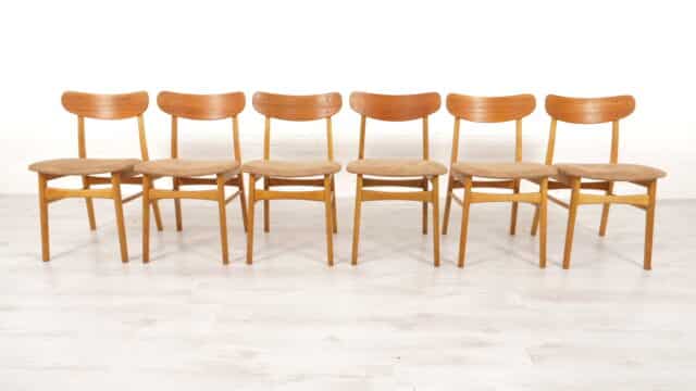 6 X Dining chairs Danish Design Teak Reupholstered