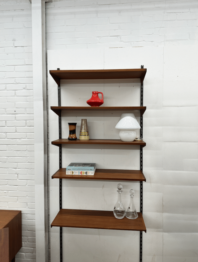 Vintage Bookshelf Wall System Kai Kristiansen Wall Shelves Teak