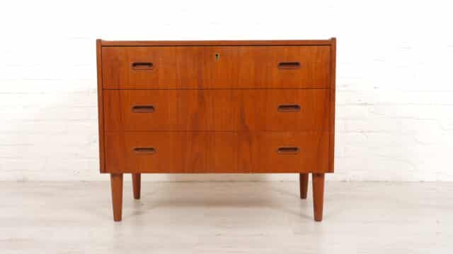 Commode danoise vintage en teck 3 tiroirs