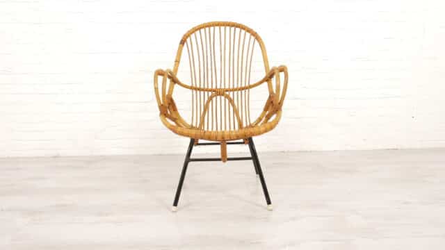 Vintage Chair Roh Noordwolde Rattan
