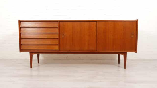 Buffet Vintage Portes Coulissantes Teck 200 Cm