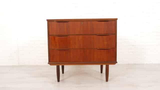 Vintage Danish Chest of Drawers Teak 3 Drawers