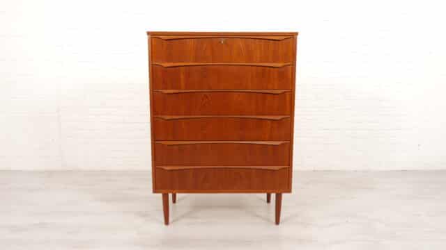 Vintage Danish Chest of Drawers Teak 6 Drawers 106 Cm