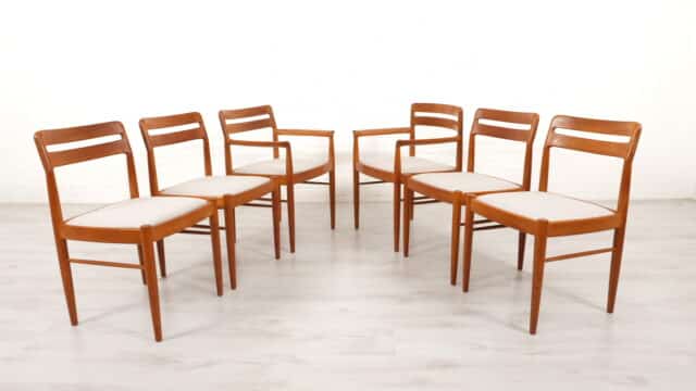 6 X Dining chair Bramin H W Small Teak Model 382