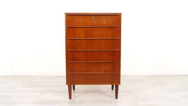 Vintage Danish Chest of Drawers Teak 6 Drawers 106 Cm