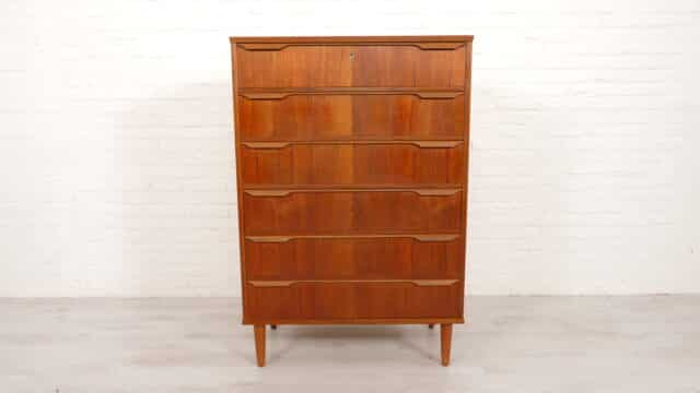 Vintage Danish Chest of Drawers Teak 6 Drawers 121 Cm