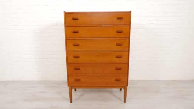 Vintage Chest of Drawers Poul Volther Teak 6 Drawers