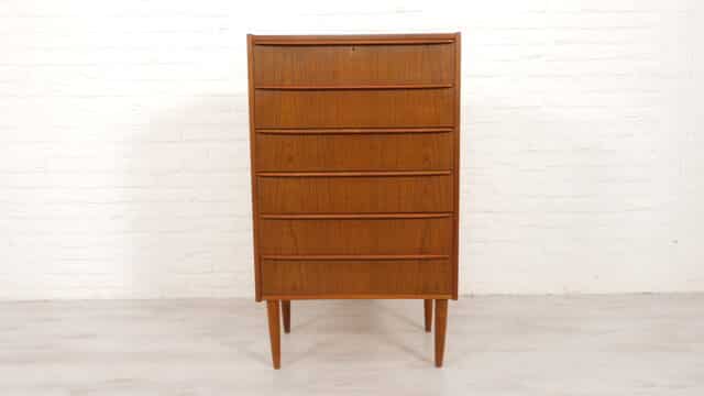 Vintage Danish Chest of Drawers Teak 6 Drawers 104 Cm