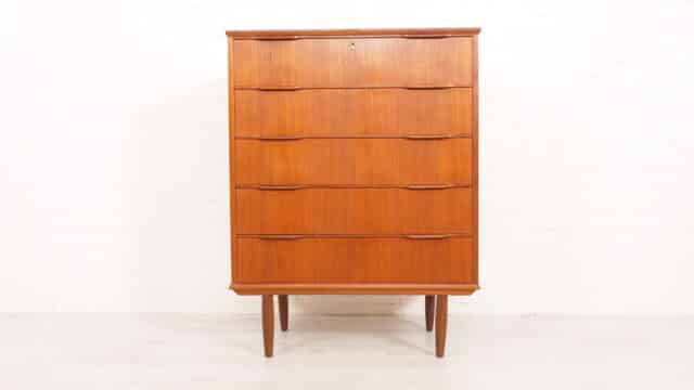 Vintage Chest of Drawers Teak 6 Drawers 111 Cm